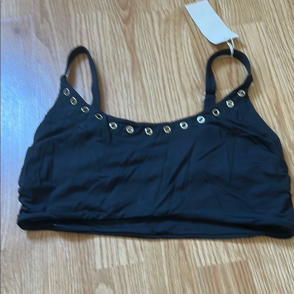 Black Bralette with Gold Accents